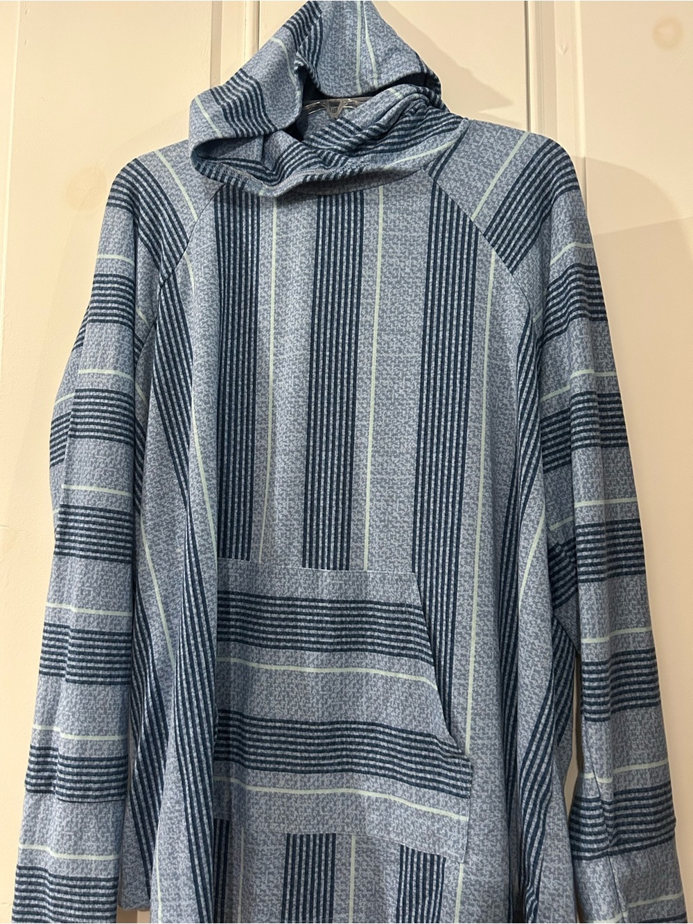 Blue Striped Hoodie Sweater